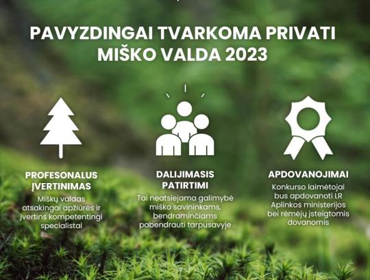 Kviečiame dalyvauti konkurse "Pavyzdingai tvarkoma privati miško valda 2023"