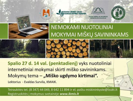 Nemokami nuotoliniai mokymai privačių miškų savininkams – apie miško ugdymo kirtimus